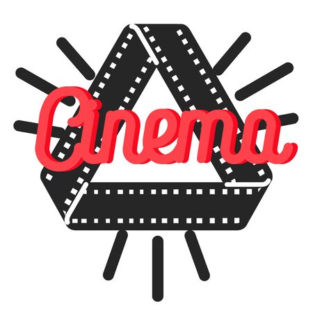Color vintage cinema emblem. Vector illustrationのイラスト素材