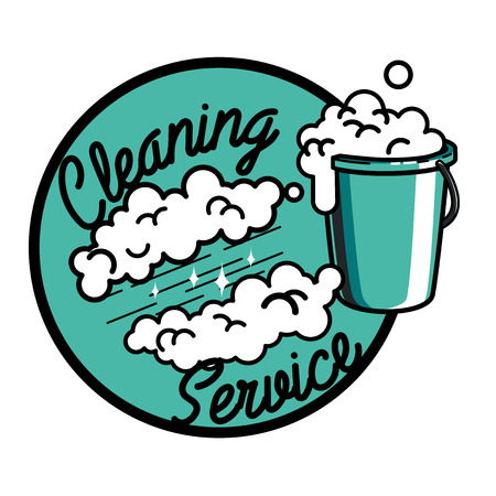 Color vintage cleaning service emblem.のイラスト素材