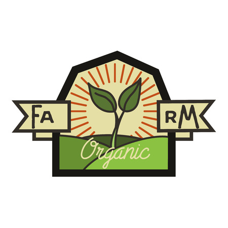 Vintage modern farm template design. Vector illustrationのイラスト素材