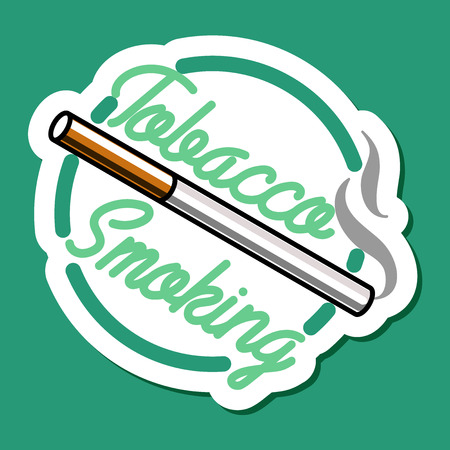 Color vintage smoking emblem, label, badge and designのイラスト素材