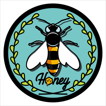 Color vintage honey emblem, labels, badges and design elements for your designのイラスト素材