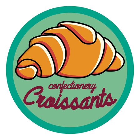 Color vintage confectionery emblem. Cake.のイラスト素材