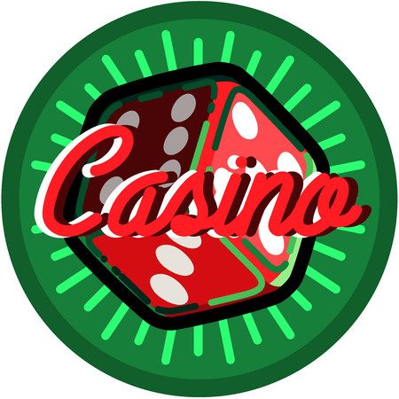Color vintage casino emblem, excellent Vector illustrationのイラスト素材