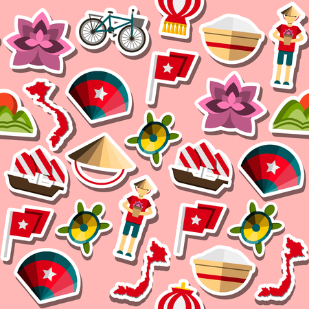 Colored Vietnam pattern. Vector illustrationのイラスト素材
