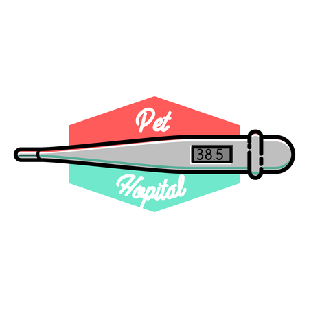 Color vintage veterinarian emblem. Emergency veterinarian symbols. Vector illustration, EPS 10のイラスト素材