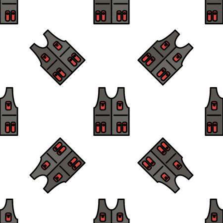 Fishing flat icon pattern. Vector illustrationのイラスト素材