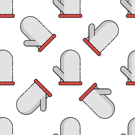 Kitchen icon pattern. Kitchen items in flat style.のイラスト素材