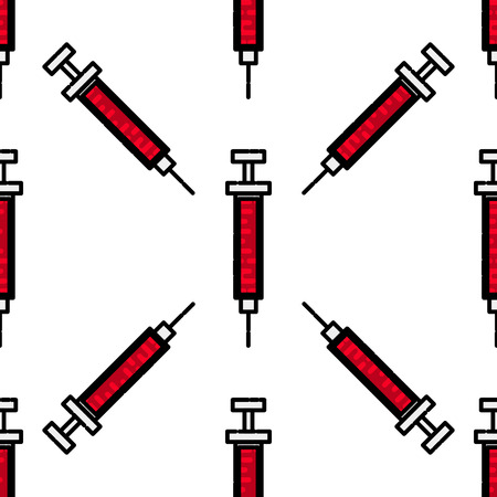 Seamless pattern with vector Medical Icons in flat style. For your design.のイラスト素材