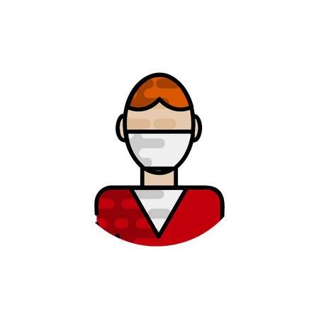 Allergy flat icon. Disease state, watering, the appearance of red spots and other. Vector illustration EPS 10のイラスト素材