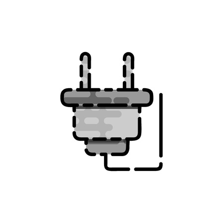 Electric car flat icon. Ecological character. Vector illustrationのイラスト素材