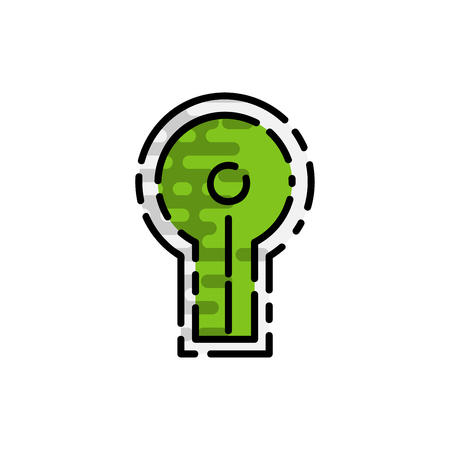 Golf game equipment and player flat icon isolated vector illustrationのイラスト素材
