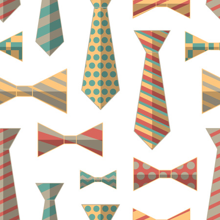 Pattern of Vector Ties and Bow Ties. Vector illustrationのイラスト素材