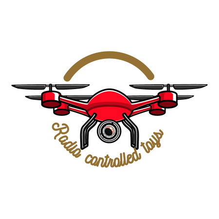 Color vintage radio controlled toys emblem. Design elements for emblems, icon, tee shirt ,related emblems, labelsのイラスト素材