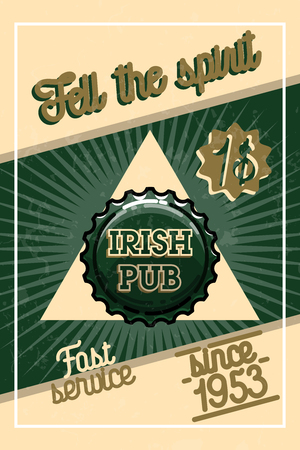 Color vintage irish pub bannerのイラスト素材