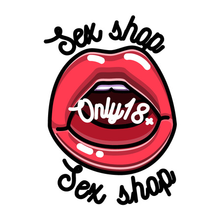 Color vintage sex shop emblemのイラスト素材