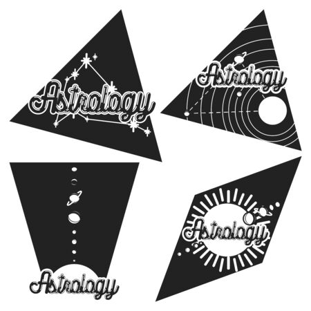 Vintage astrology emblemsのイラスト素材