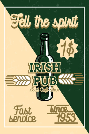 Color vintage irish pub bannerのイラスト素材