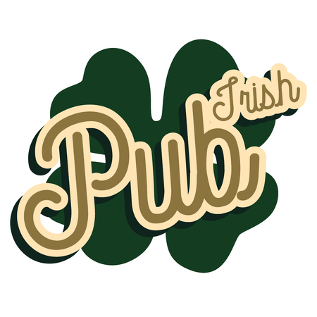 Color vintage irish pub emblemのイラスト素材