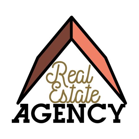 Color vintage real estate agency emblemのイラスト素材