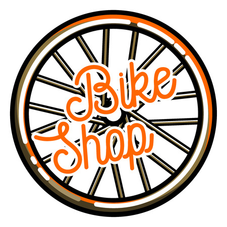 Color vintage bike shop emblemのイラスト素材