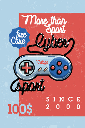 Color vintage cyber sport bannerのイラスト素材