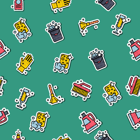 Cleaning icons set patternのイラスト素材