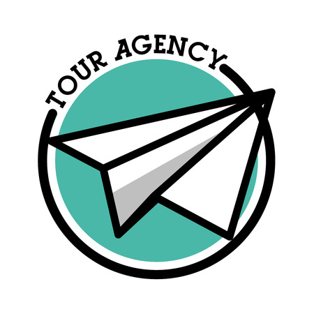 Color vintage tour agency emblemのイラスト素材