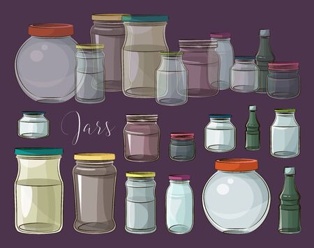 Set of empty jarsのイラスト素材