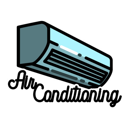 Color vintage air conditioning emblemのイラスト素材