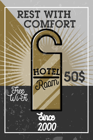 Color vintage hotel bannerのイラスト素材
