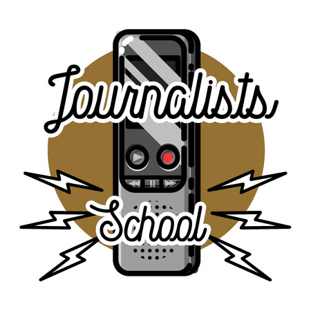 Color vintage journalists school emblemのイラスト素材