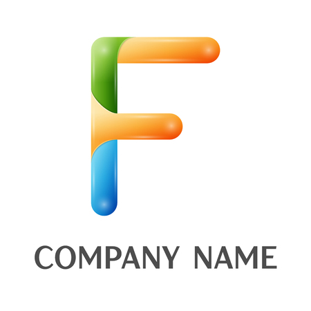 F letter colorful logoのイラスト素材