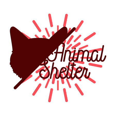 Color vintage animal shelter emblemのイラスト素材
