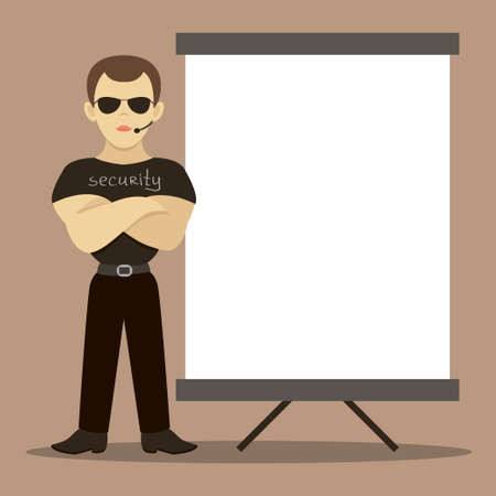 Security man standingのイラスト素材