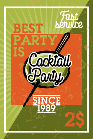 Color vintage coctail party bannerのイラスト素材
