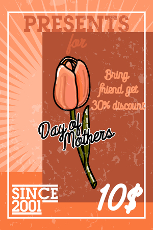 Color vintage mothers day bannerのイラスト素材