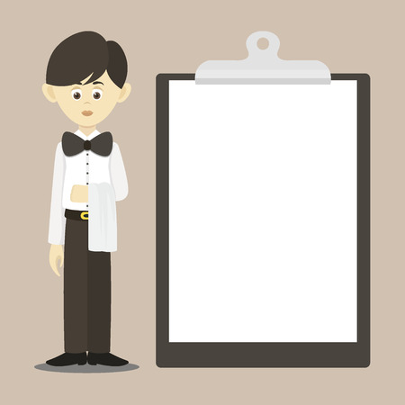 Isolated professional waiter.のイラスト素材