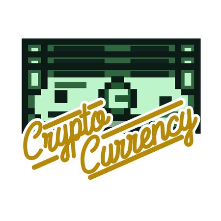 Color vintage cryptocurrency emblemのイラスト素材
