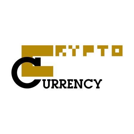 Color vintage cryptocurrency emblemのイラスト素材