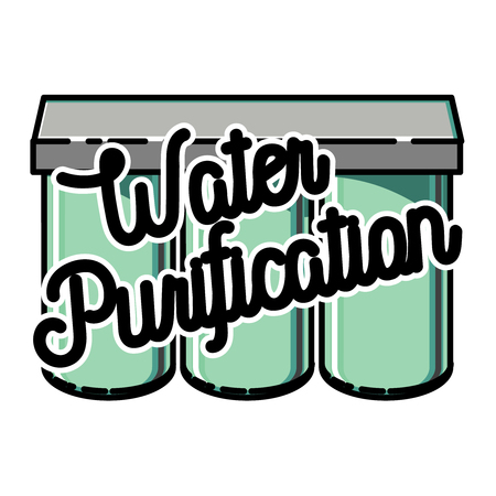 Color vintage water purification emblemのイラスト素材