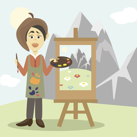 Hand drawn painterのイラスト素材