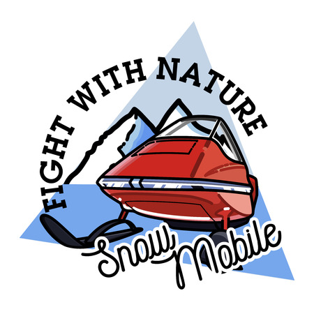 Color vintage snowmobile emblemのイラスト素材