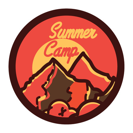Color vintage summer camp emblemのイラスト素材