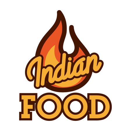 Color vintage indian food emblemのイラスト素材