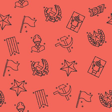 Communism concept icons pattern. Vector illustration, EPS 10の写真素材
