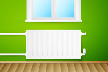 White realistic heating radiatorのイラスト素材