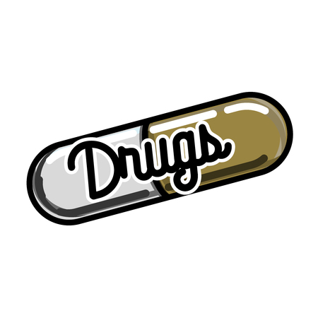 Color vintage drugs emblemのイラスト素材