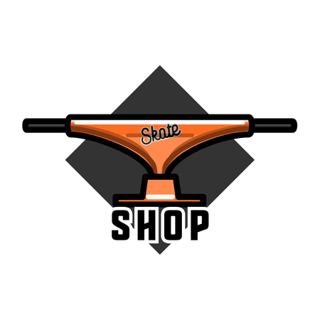 Color vintage skate shop emblem illustration.のイラスト素材