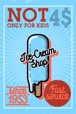 Color vintage ice-cream bannerのイラスト素材