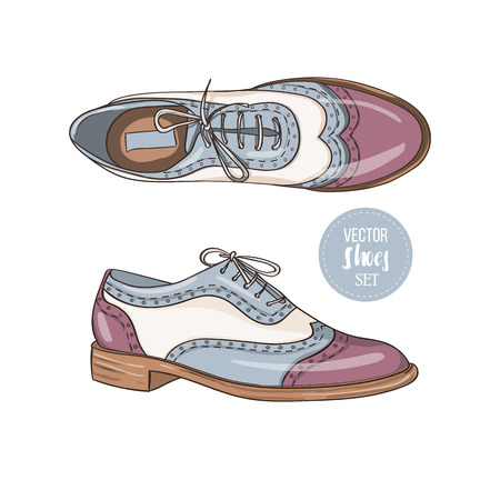 Fashion vector color womens shoes.のイラスト素材